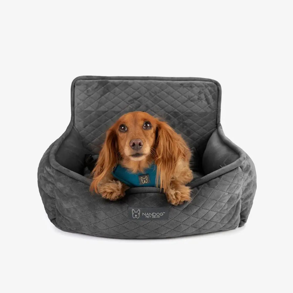 Dunkelgraues Hundeautositzbett - Nandog Pet Gear Nanodog Pet Gear